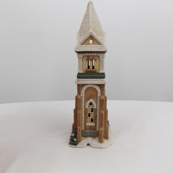 Mervyns Village Square Lighted Christmas Clock Tower 1990s Original Box Tested - Picture 3 of 8